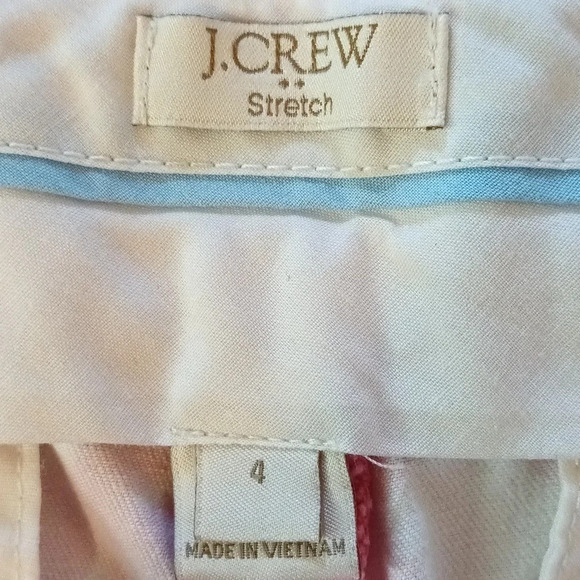 J. Crew city fit stretch pink white flowers front/back pockets zip fly 4 - Picture 6 of 7
